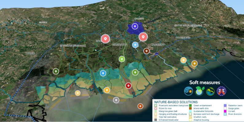 Map with Nature-based Solutions for North Manila Bay.